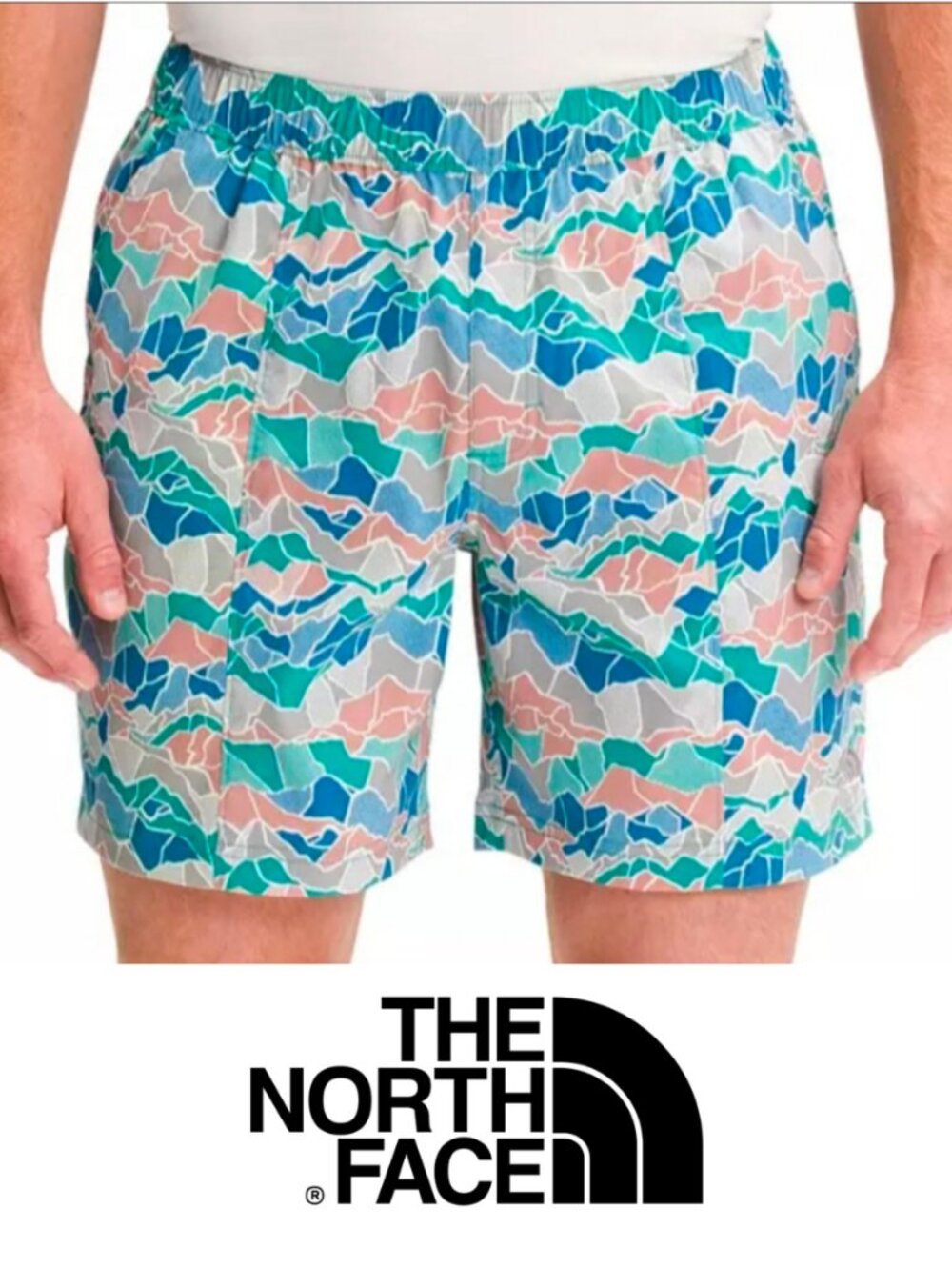 The North Face Men's Class V Pull-On Hybrid Shorts Geometric Print Size M